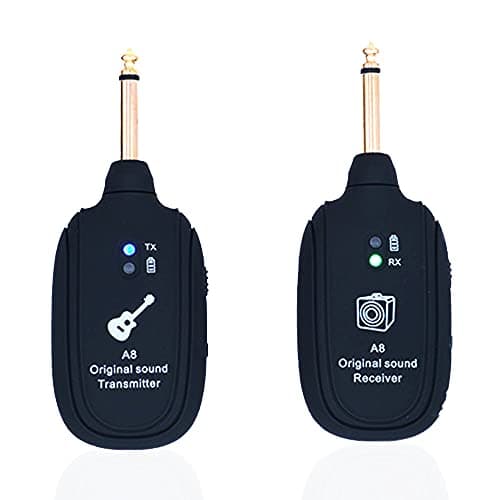 Alnicov Wireless Guitar System 20Hz-20kHz UHF Wireless Guitar Transmitter Receiver for Electric Guitar Bass Violin A8 upgraded version
