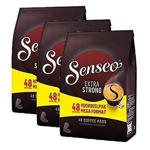 Senseo Extra Strong Coffee Pods – 144 Count (3 Packs) – Dark Roast with Intense & Bold Flavor and Rich Crema – Single-Serve Coffee Pads Compatible with Senseo & PeleCom Machines
