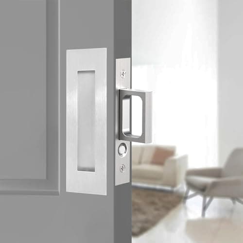 senharvest Recessed Finger Flush Pulls with Edge Pull -Sliding Closet Door Handles Hardware Suitable for Pocket Door,Closet Door,Sliding Doors, Barn Door Handle (Sliver, 6Inch)