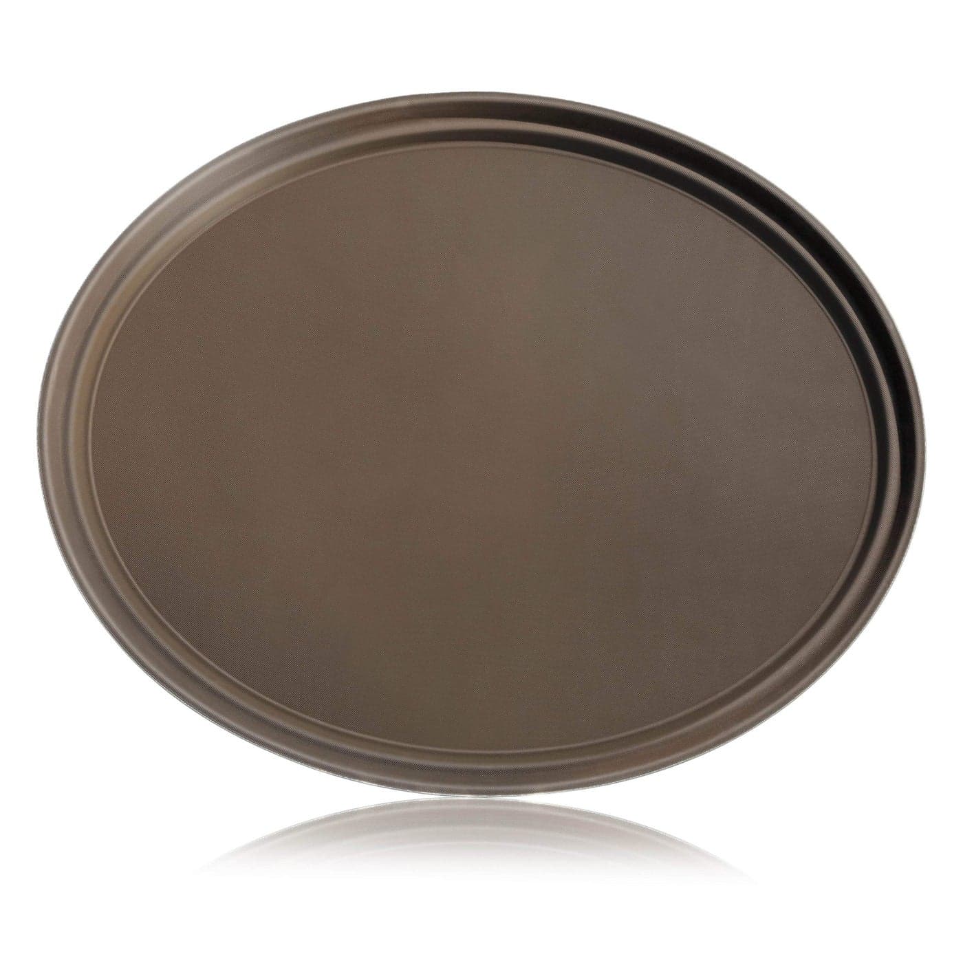 New Star Foodservice 25606 NonSlip Tray Plastic Rubber Lined Oval 24 x 29Inch Brown