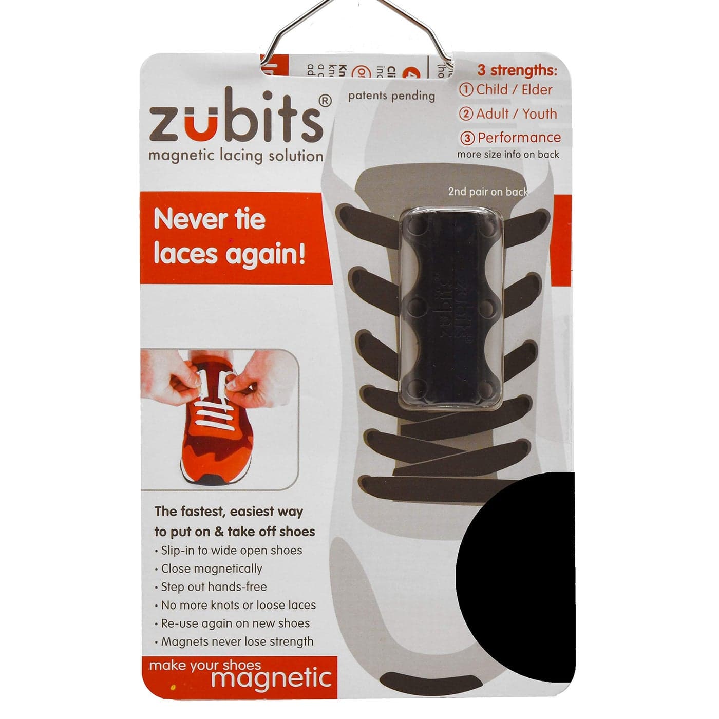Zubits Magnetic No Tie Shoe Closures for Adults, Kids, and Seniors (2 In Pack)