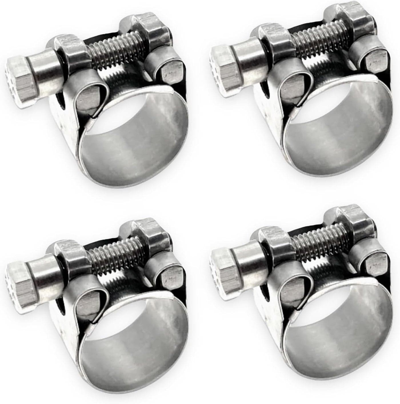CHUN YUNG DA TT Heavy Duty Hose Clamps, 304 Stainless Steel T-Bolt Clamp, Adjustable Range 20-22 mm, 4 Pack