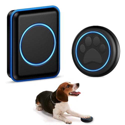 Full House Dog Doorbell for Potty Training, Wireless Pet Doggie Door Bell Training to Go Outside, Waterproof Touch Button, Over 1000 feet Range (Black, 1 Button + 1 Receiver)