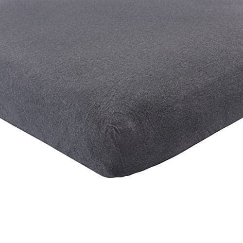Hudson Baby Unisex Baby Cotton Fitted Crib Sheet, Heather Charcoal, One Size
