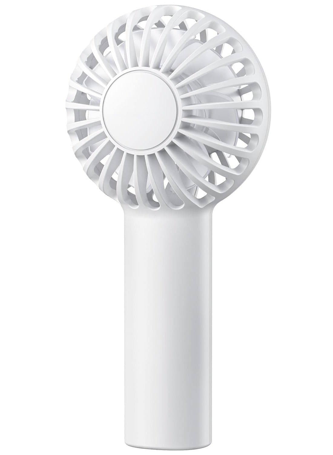 Compact Handheld Rechargeable Fan with 3 Speeds, Perfect for Travel, Makeup and Kids, USB Cute Design in White, Ideal for Women and Girls