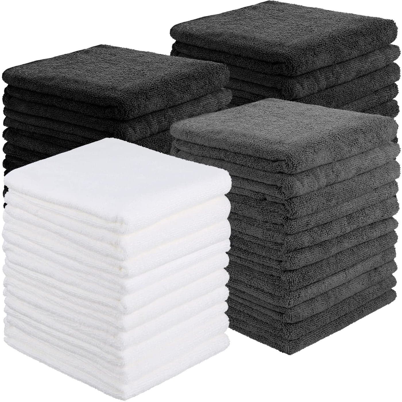 36 Packs of Bleach Proof Towels Microfiber Absorbent Salon Towels Bleach Resistant Salon Hand Towels for Gym Bath Spa Shaving Shampoo Home Hair Drying 16 x 28 Inches Black White Gray