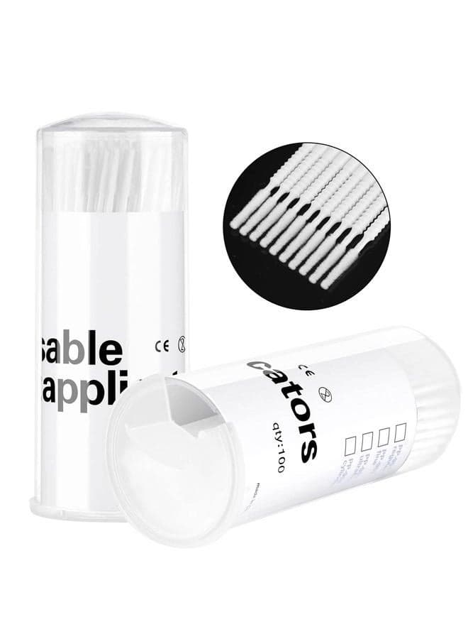 200pcs White Eyelash Cotton swabs Remove Grafted Eyelash Glue Dedicated Bottled Mini Micro applicators Makeup Brush