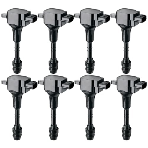 N51WSTAR IGNITION COIL PACKS SET OF 8 COMPATIBLE WITH INFINITI FX45 M45 Q45 QX56 NISSAN ARMADA PATHFINDER TITAN 45 56 V8 VK45 VK56 TB48 Replacement For 224487S015 22448AR215 UF510 UF568 UF482