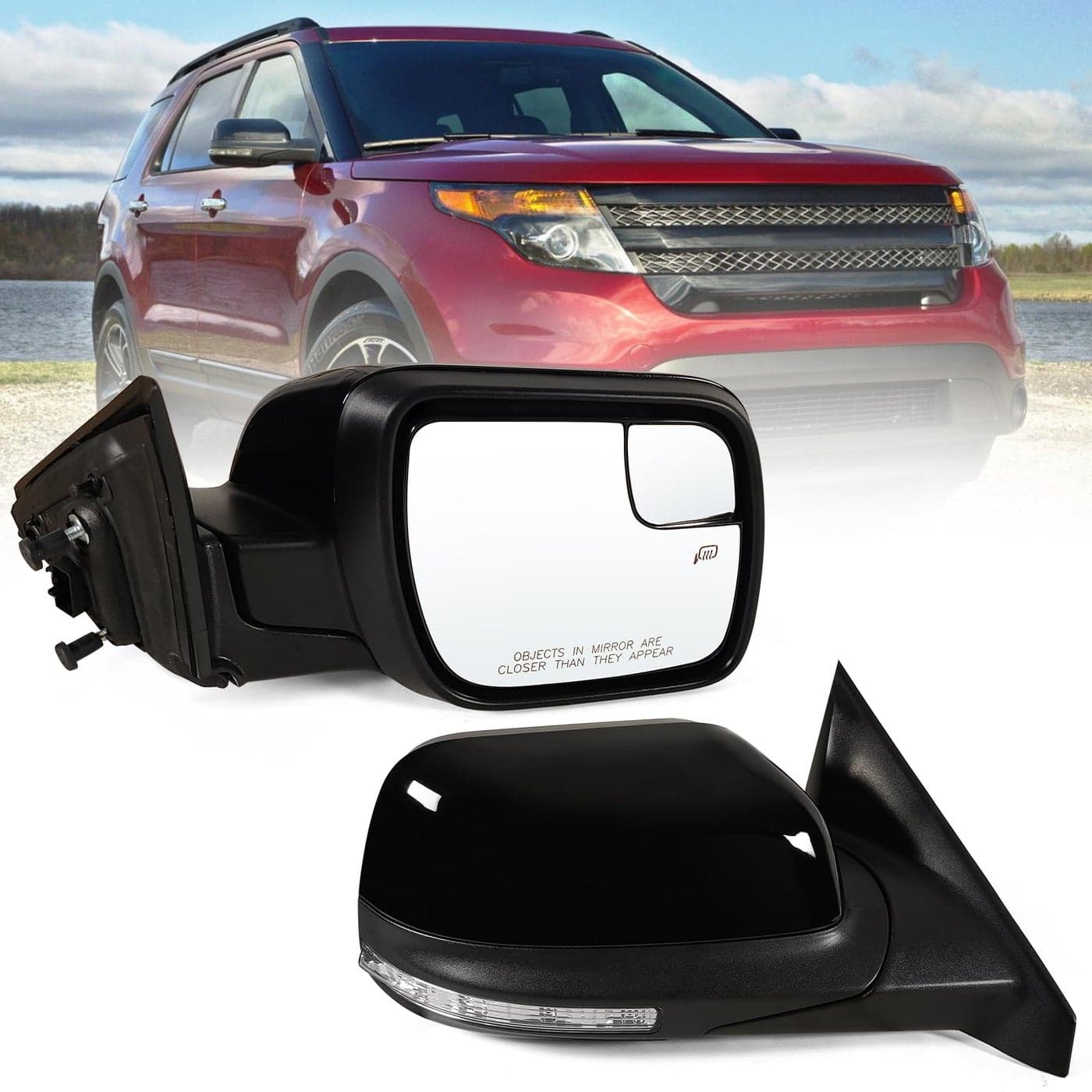 Lqito Right Passenger Side Mirror Fits 20112019 Ford Explorer With Power Heated Turn signal And Puddle LightWithout Power Folding 7Pins Replaces GB5Z17682BABB5Z17682BAFO1321554