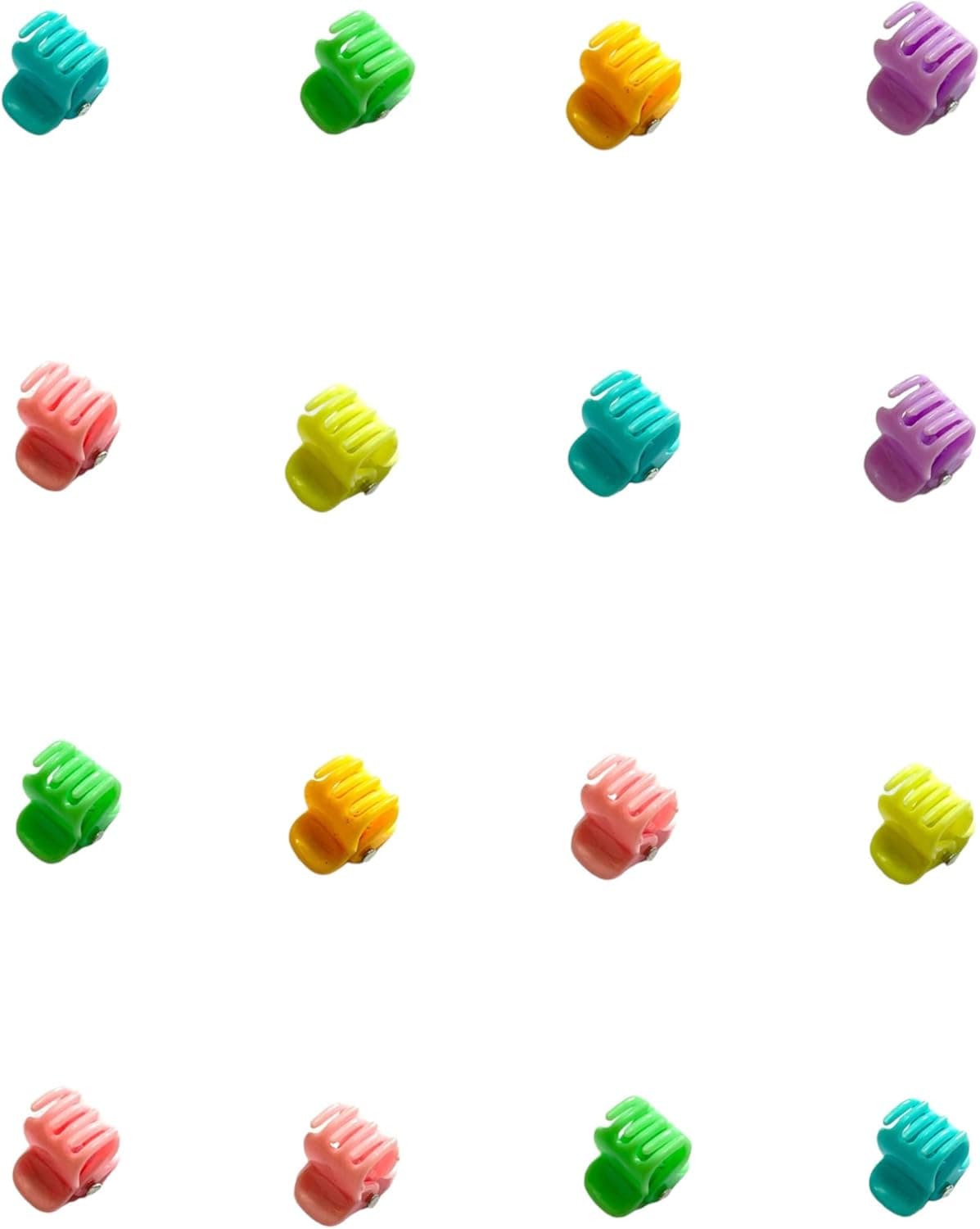 24pcs Mini Hair Claw Clips Clamps Small Light Colour Plastic Hair Clips Grips Pins Womens Girls Hair Accessories 1CM Multicoloured