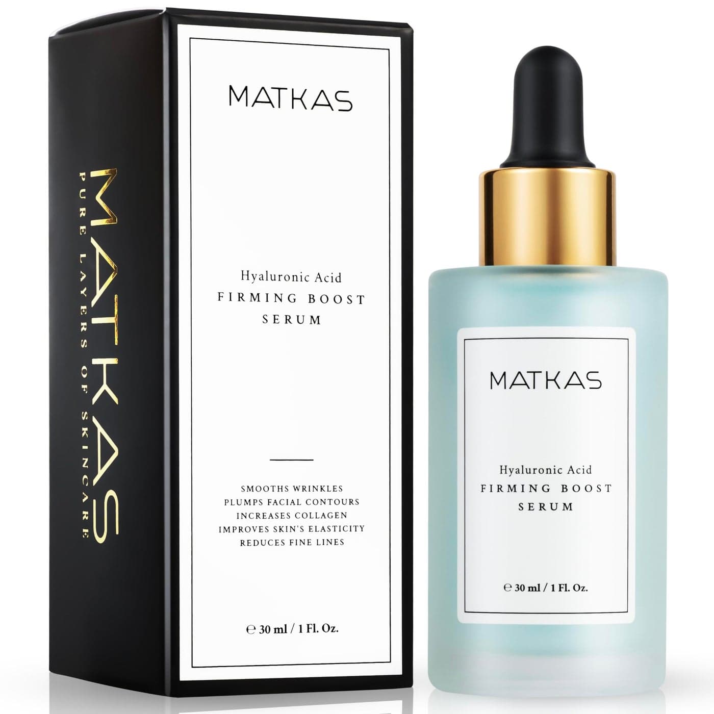 MATKAS Korean Firming Boost Hyaluronic Acid Serum 1 Fl Oz Niacinamide and Hyaluronic Acid Serum for Face Korean Skin Care for Anti Aging Hydrating Face Moisturizer for Dry Sensitive Skin