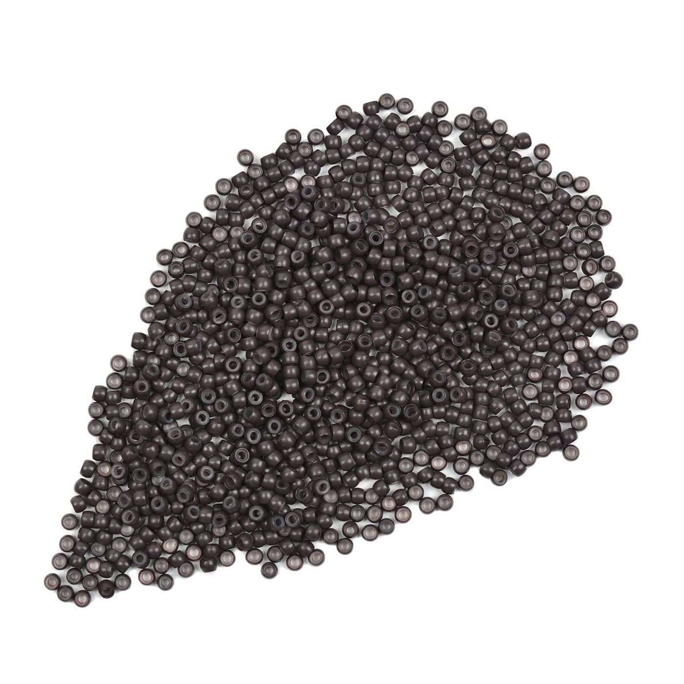 200 Pcs 30mm Silicone Lined Beads Nano Beads for Hair Extensions Copper Nano Ring for Nano Tip Extension Dark Brown