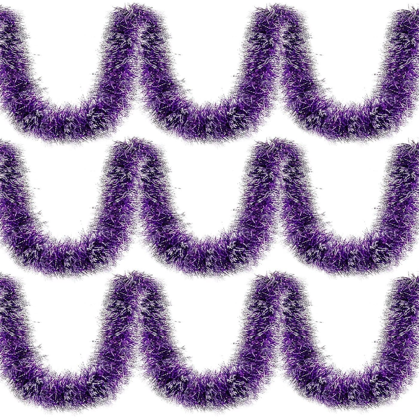 Waydress Christmas Tinsel Garland Xmas Hanging Metallic Shiny Tinsel Wreath Christmas Tree Decor for Home Indoor Outdoor Holiday Party Embellishments394 FeetPurple