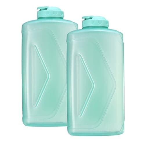 Gluman Rhino Spout Wide-Mouth Plastic Water Bottle - 2 Liters | 100% Food Grade | Freezer Safe | Dishwasher Safe | Temperature Range Upto 95°C (Light Green)