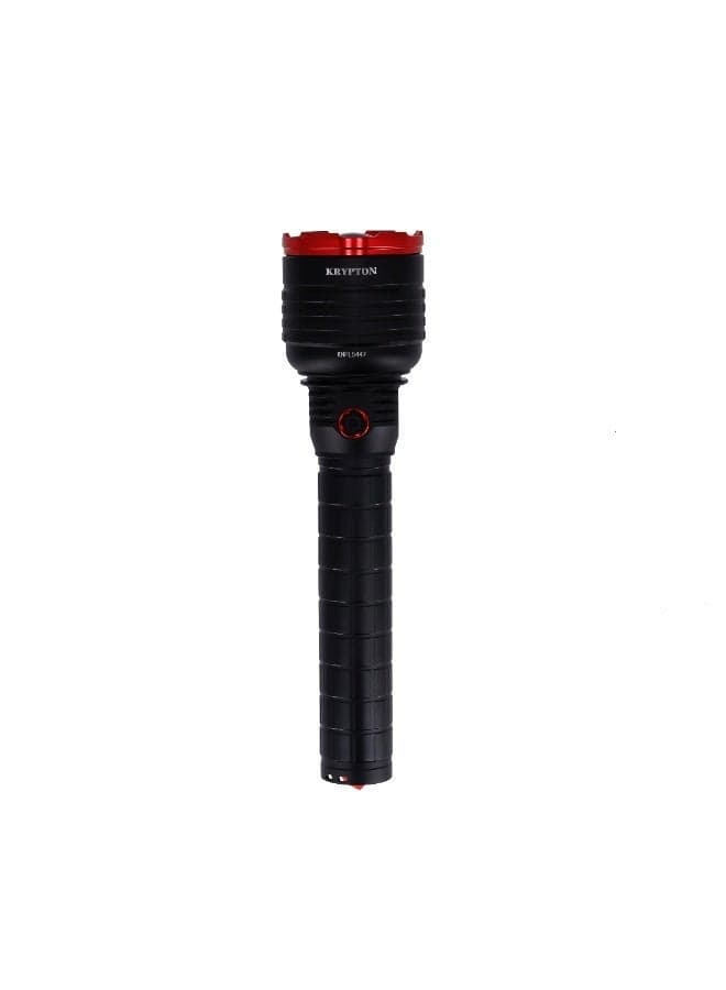 Krypton Rechargeable LED Flashlight KNFL5447 | CREE XHP90 LED | Up to 4000 Lumens | Type-C Charging | 20 Hours Long Runtime | Aircraft Aluminum Body | SOS Mode | Black | Lifetime LED Warranty