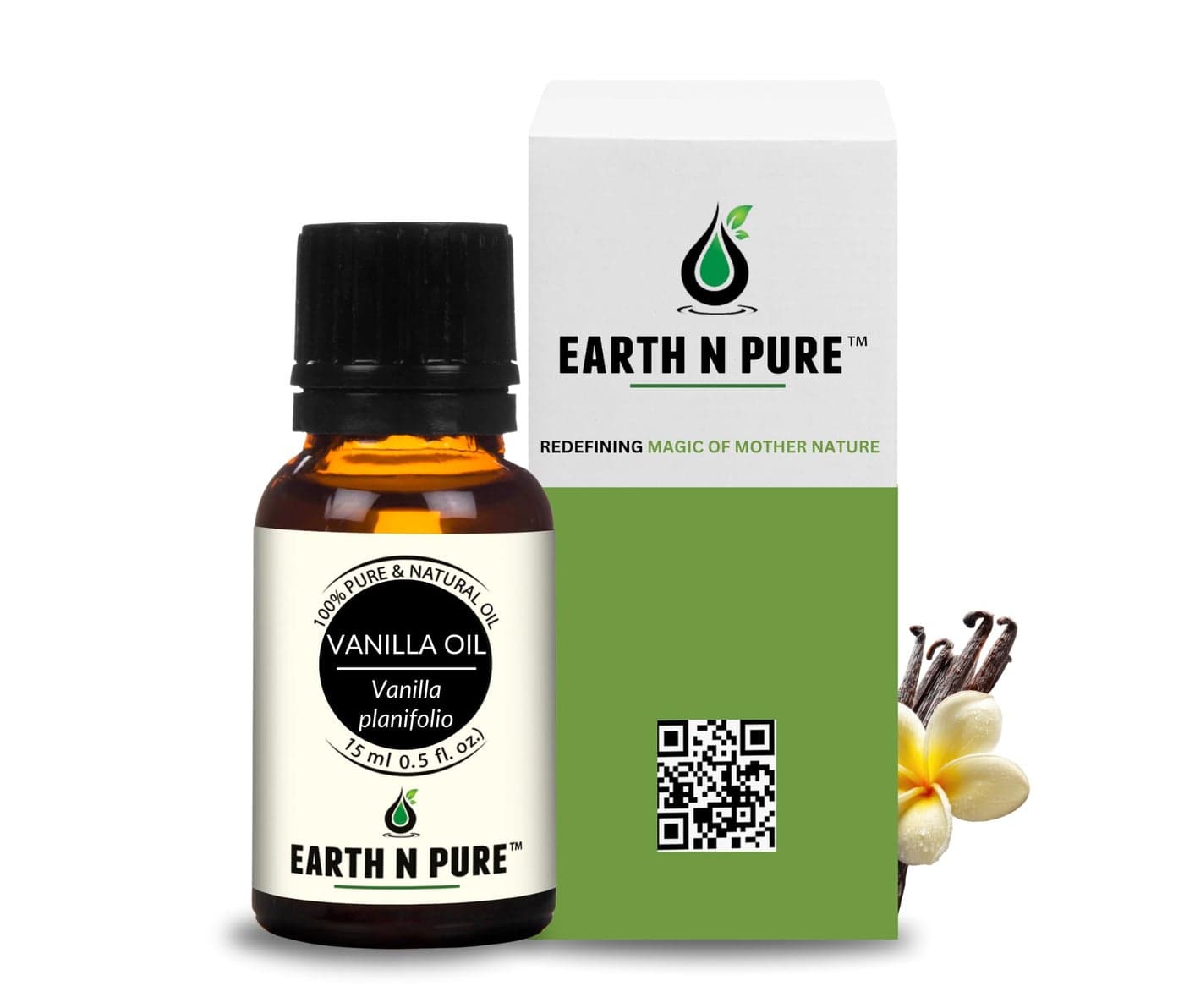 Earth N Pure Vanilla Essential Oil Natural & Therapeutic Grade | for Skin, Face, Hair, Candle, Diffuser and Essential Oil for Home Fragrance 15 ML