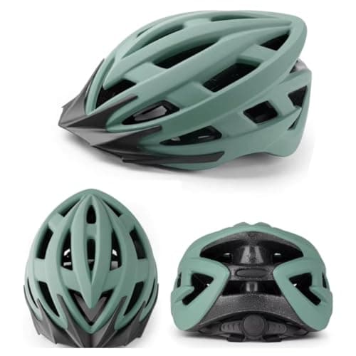 JERN Adjustable Cycling and Skating Helmet with Detachable Visor, Lightweight with Superior Ventilation, Comfortable Chin Padding (Green)