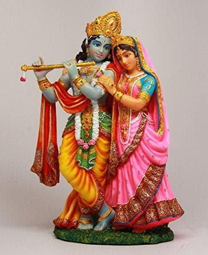 Pacific Giftware PTC 8 Inch Krishna and Radha Mythological Indian Statue Figurine