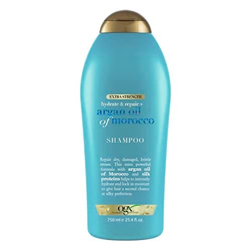 OGX Extra Strength Hydrate & Repair Shampoo with Moroccan Argan Oil for Dry, Damaged Hair - Moisturizing and Smoothing, Paraben & Sulfate-Free, 25.4 Fl Oz