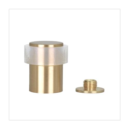 EVI Door Stops Brass Door Stopper Screw Fastening White Rubber Protector 095 x 138 Inch Door Stop
