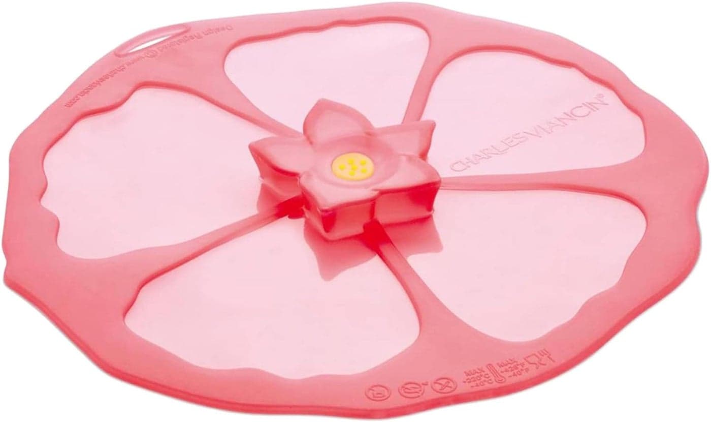 Charles Viancin - Hibiscus Silicone Lid for Food Storage and Cooking - 11''/28cm - Airtight Seal on Any Smooth Rim Surface - BPA-Free - Oven, Microwave, Freezer, Stovetop and Dishwasher Safe