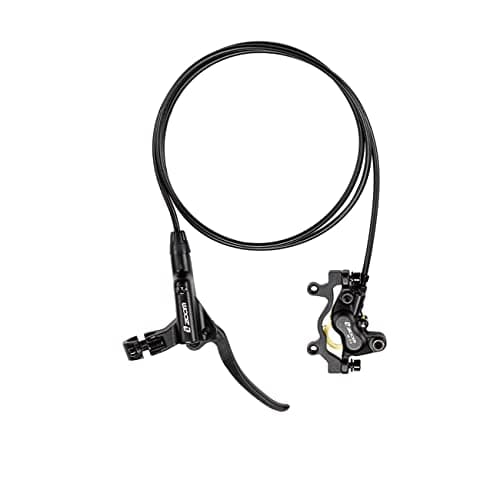 BUCKLOS Zoom Mountain Bike MTB 4 Piston Hydraulic Disc Brakes Set - Left Front 850mm Right Rear 1550mm Hydraulic Brake Aluminum Alloy Lever with Caliper is/PM Adapter Fit EBike/Fat Bike(Pre-Bled)