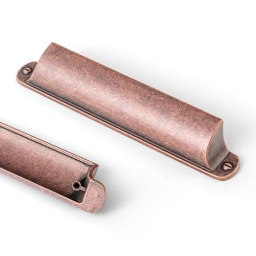 GooKi Antique Copper Cabinet Cup Pulls Bin Drawer Pull 504128mm cc6 Pack Bar Channing Cup Handles Zinc Alloy Kitchen Hardware9628AC128