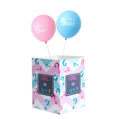 MEYSIMOON Gender Reveal Balloon Box Funny Idea for Boy Girl Gender Reveal Party Decorations Supplies Box Can Only Hold 1 Balloon Boy or Girl
