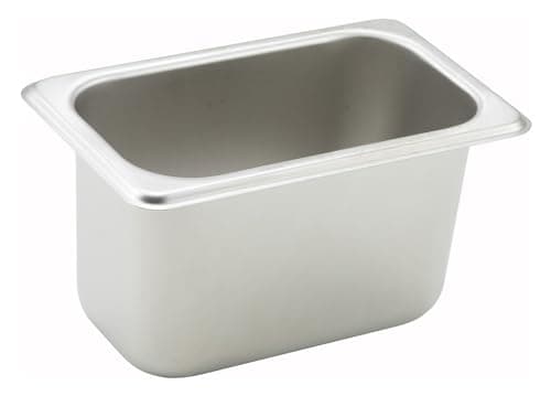 Winco 1/9 Size Steam Pan, 4-Inch, Stainless Steel