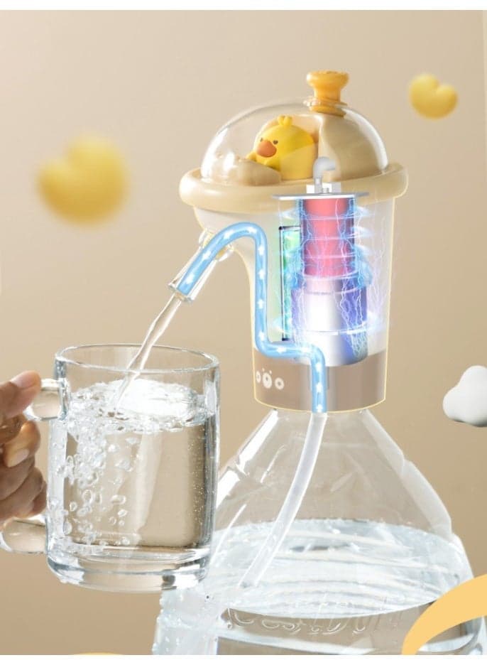 Yellow Electric Water Pump | 55cm Extended Silicone Tube | USB-C Rechargeable Portable Dispenser | One-Touch Operation Plug & Play | Perfect For Water Jugs/Water Dispensers | For Home & Office Use | Low-Noise High-Efficiency Pump