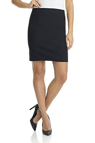 Rekucci Women's Ease Into Comfort Above The Knee Stretch Pencil Skirt (Medium, Black)