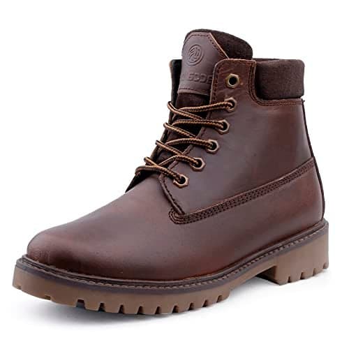 Bacca Bucci® Men's Bullet Splash Proof Full Leather Classic Fashion Boots for Bikers Riders Trekking Trails Backpacking and Hiking | 6 Inches | Ankle Height | All Day wear- Brown, Size UK9