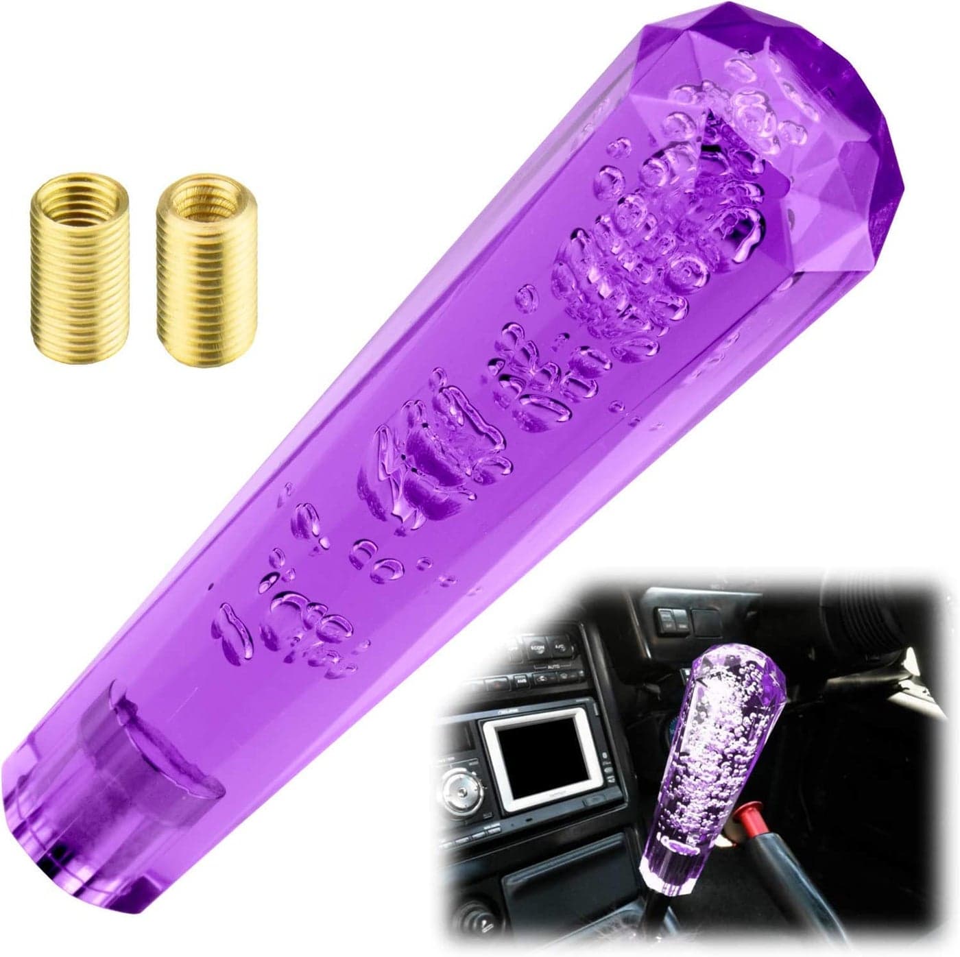 CLOUDSALE ; Your Store. Your Place CLOUDSALE Gear Stick Knobs Crystal Car Manual Crystal Transparent Bubble Gear Shift Knob Gear Shifter Head (20CM, Manual, Purple)