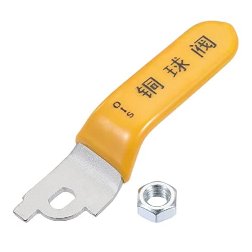 MECCANIXITY Lever Handle Iron Chrome Plated Replacement Quarter Turn with Plastic Grip Yellow for Ball Valve 5Pcs
