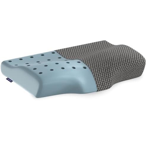 WELLGIVER Cooling Gel Memory Foam Cervical Neck Pillow | 2 Years Warranty | Pain Relief Sleep, Improves Posture Spinal Alignment, Neck Pain Relief |19 x 12 x 4 Inch| Black Jacquard Cover | Pack of 1