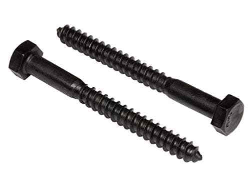 5/16" x 3" Stainless Steel Hex Lag Bolts (10 pcs) Black Oxidized in USA by Makers Bolt