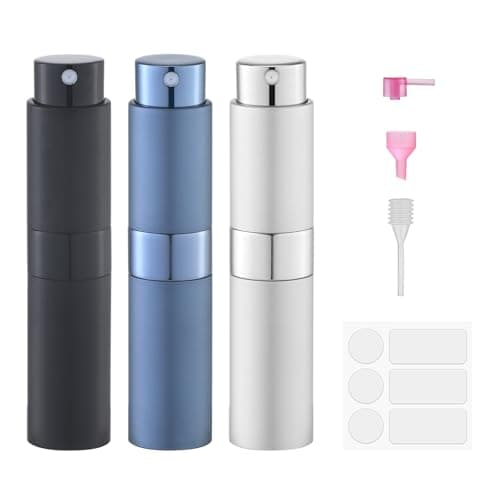 Fusupak Perfume Atomizer Travel Bottle Refillable Cologne Sprayer Portable for Men Mini Spray Empty for Refill 8ml Small Size Blue