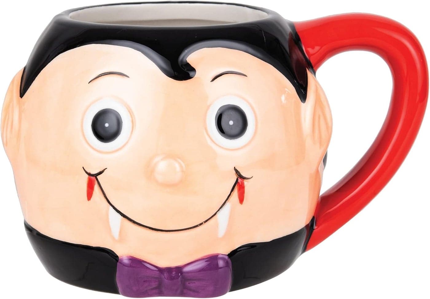 GALLERIE II 16 oz Vampire Halloween Ceramic Mug For Coffee Tea Cocoa Hot Chocolate Cute Whimsical Cup Home Kitchen Dining Autumn Fall Harvest Decor Decoration Beige