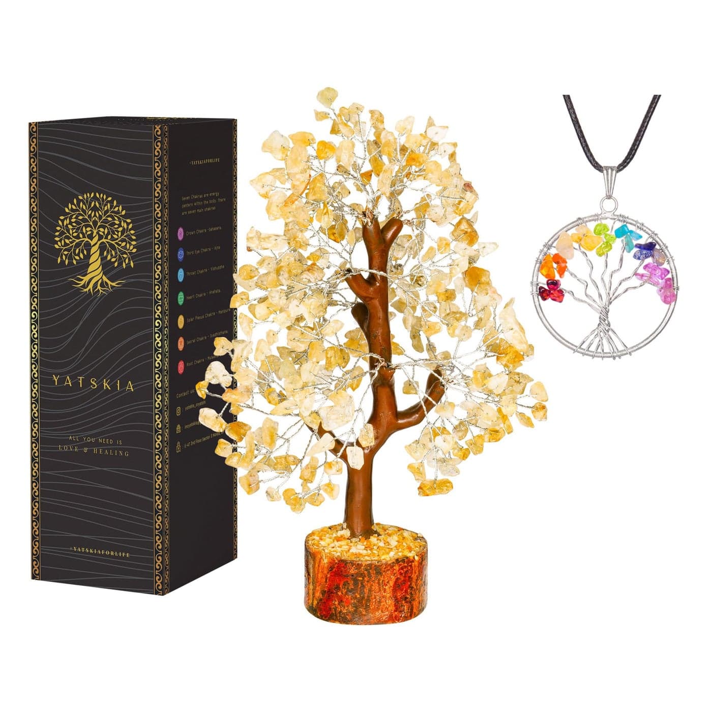 Citrine Crystal Tree Feng Shui Chakra Decor Spiritual Home Office Decoration Gemstone Crystal Stone Good Luck Gifts
