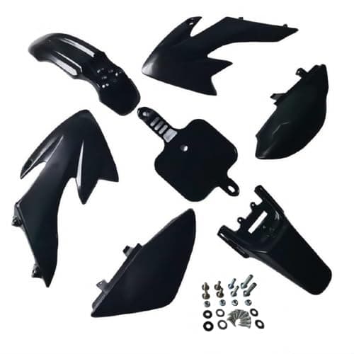 ZTDZZH CRF50 Black Plastic Body Fender Kit for Chinese CRF XR 50cc Pit Dirt Bikes Including All Mounting Screw