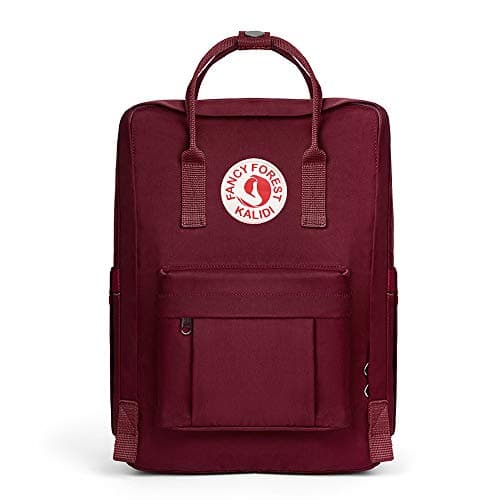 KALIDI Casual Laptop Backpack 15 Inches Classic Camping Rucksack Travel Outdoor Square Daypack College Hiking Gym Bag, Burgundy