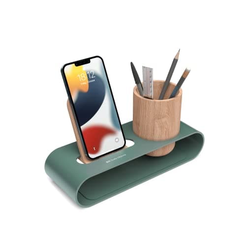 DailyObjects Cirque Phone and Pen Stand (Green) Multi Viewing Angle for Mobile/Tablet | Storage Organizer | Portable Adjustable Holder Compatible with iPhone Android Smartphones | Perfect for Office