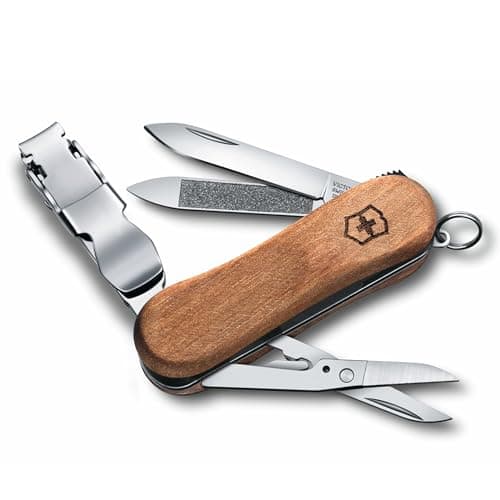 Victorinox Nail Clip 580 Wood Swiss Army Small Pocket Knife with Nail Clipper