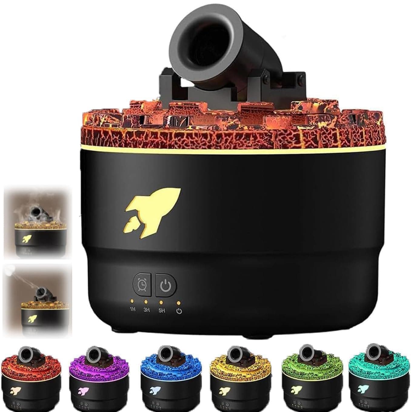 House of Quirk Blast Aroma Diffuser, Turret Silent Diffuser, Humidifier, Vapor, Yellowcane Aroma Humidifier (Black), 280 Ml