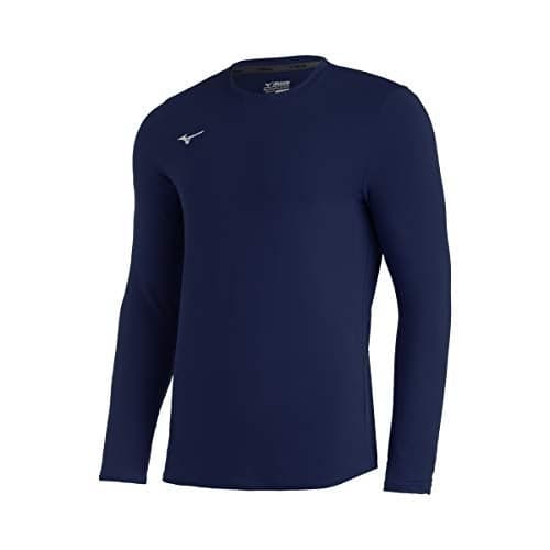 Mizuno Youth Comp Diamond Long sleeve Crew, Navy, Large