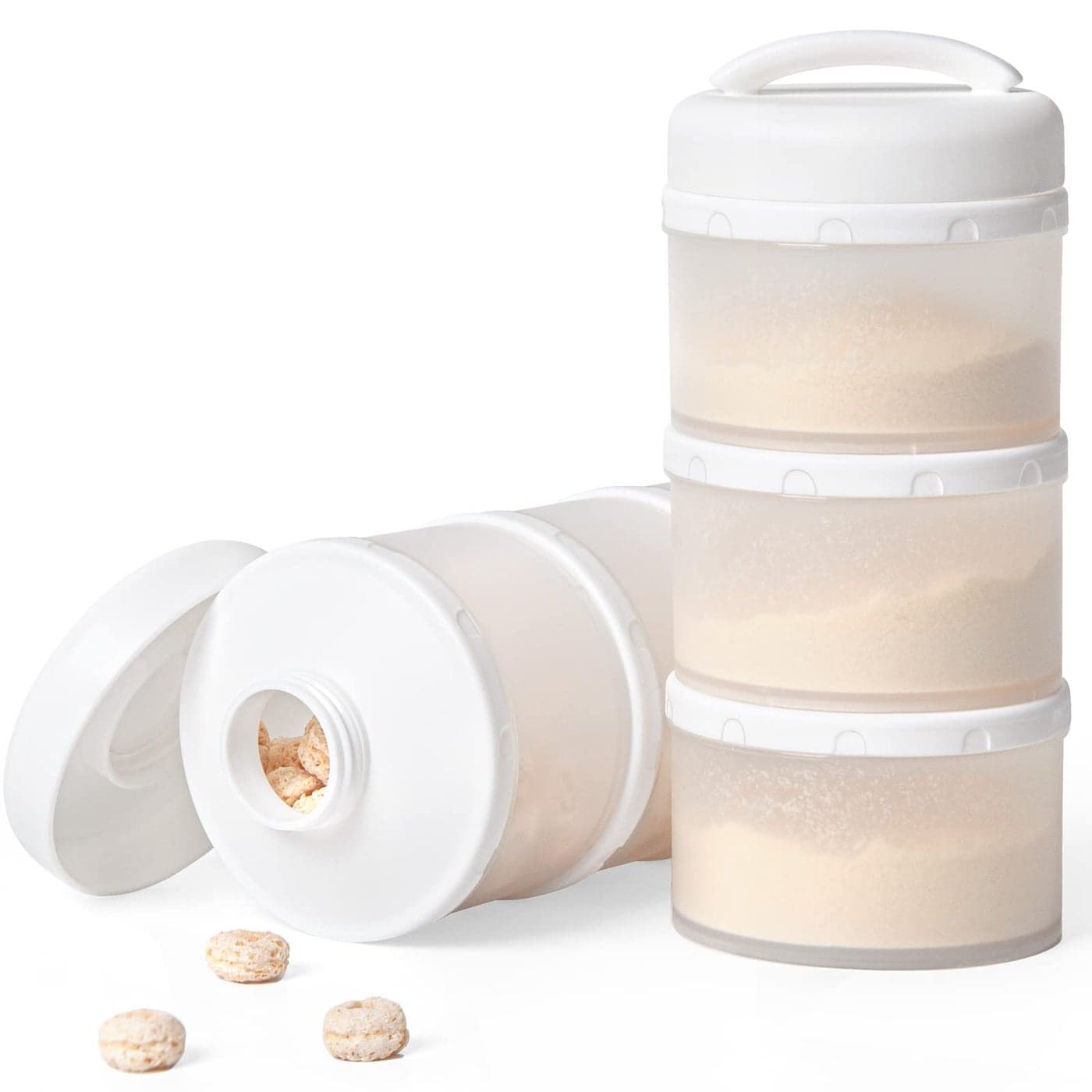 Termichy Stackable Formula Dispenser Portable Milk Powder Container 2 Pack White