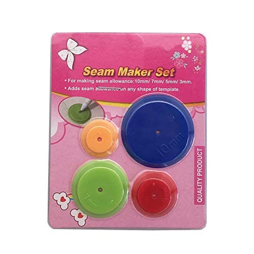 Fbshicung 4 Different Sizes Seam Admission Marker Set,Patchwork Tracing Wheel Circle Sewing Wheel Stitch Space Tracing DIY Sewing Craft Tools