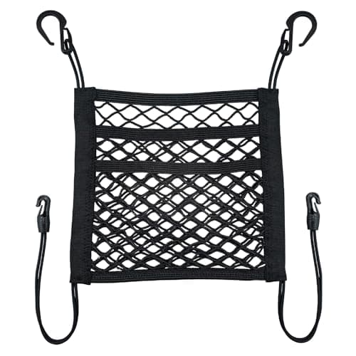 VEHIRIE 3Layer Car Mesh Organizer Storage Between Front Seats Kid Dog Pet Net Barrier Car Net Pocket Elastic Tissue Purse Holder Netting for SUV Van