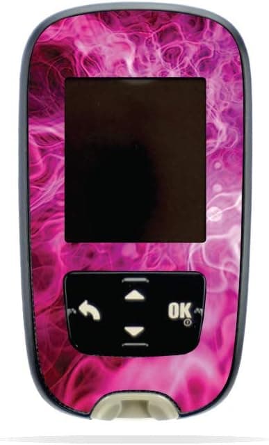 MightySkins Skin Compatible with Accu-Chek Guide - Red Mystic Flames | Protective, Durable, and Unique Vinyl Decal wrap Cover | Easy to Apply, Remove, and Change Styles | Made in The USA