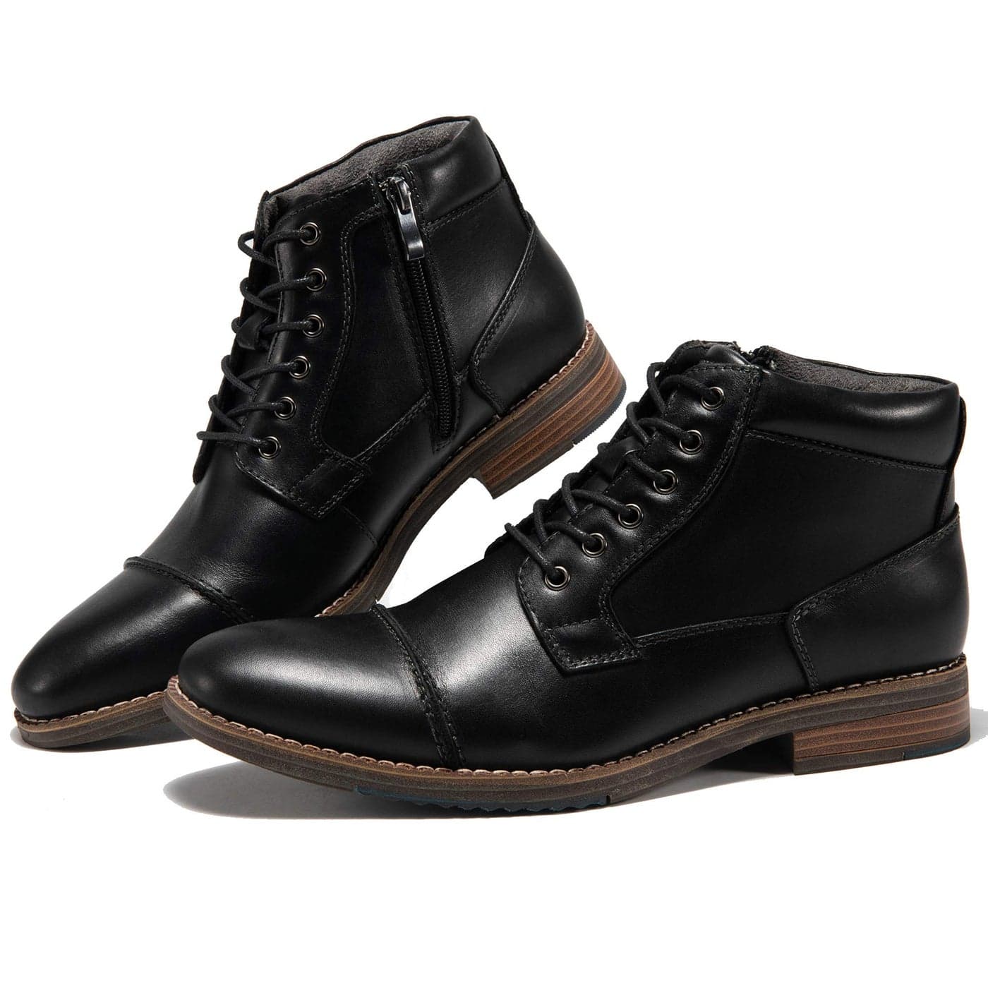 Arkbird Mens Dress Boots Genuine Leather Classic Casual Ankel Boots with Side Zipper